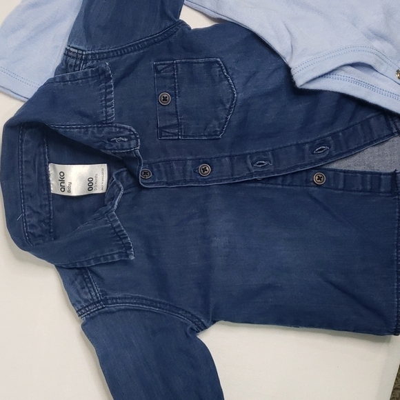 5/$30 ANKO CARTER'S Soft Denim Button Down Bodysuit - Picture 2 of 4